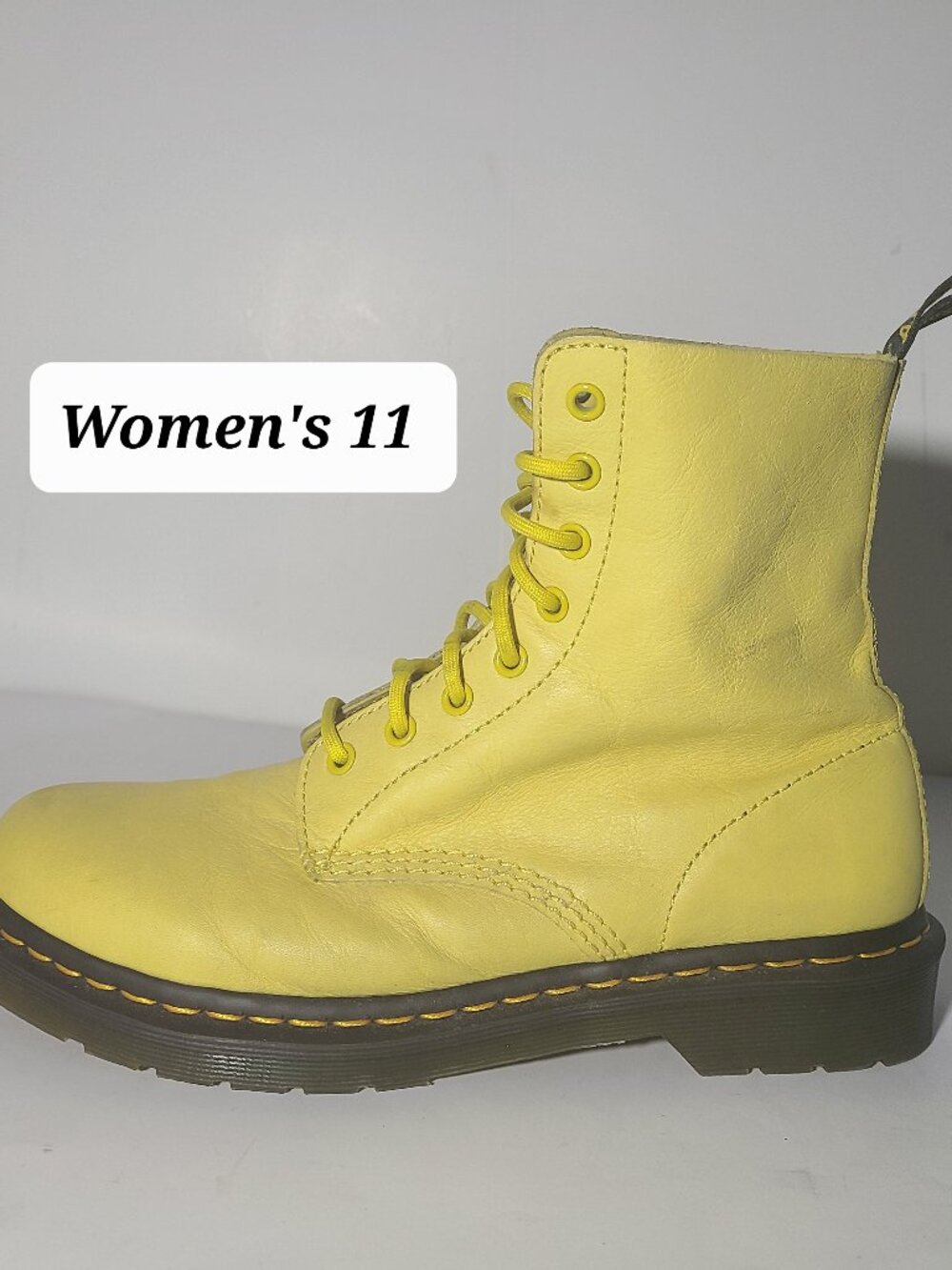 Dr. Martens Pascal Airwair Women’s Sz 11 Yellow Combat Boots